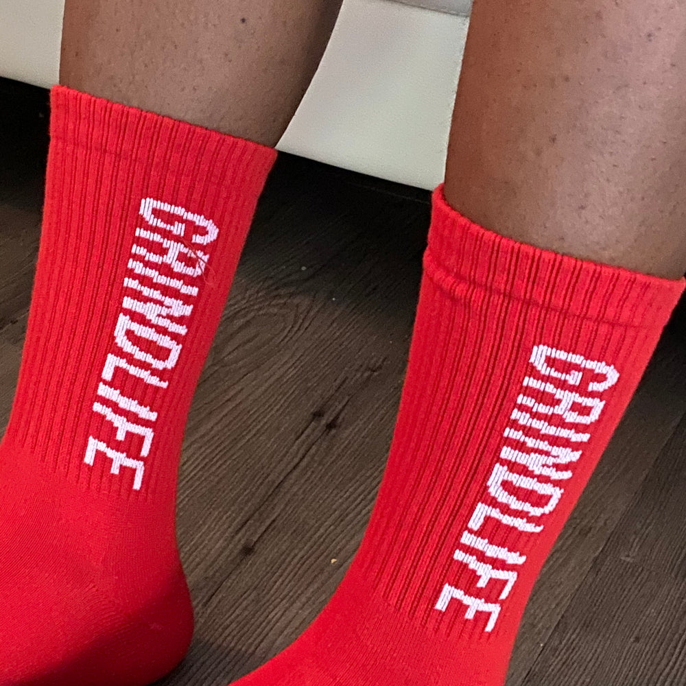 GrindLife Vertical Calf Socks Red