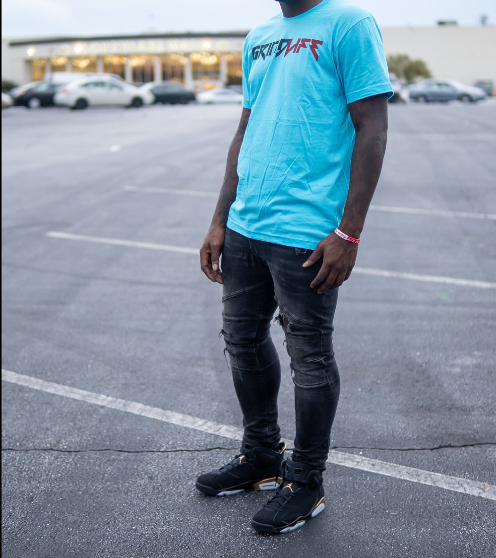 GrindLife Signature Logo Slim Fit T Turquoise|Black|Red